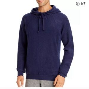 ALO Yoga Deep Blue Fleece Hooded Pullover/Sweatshirt